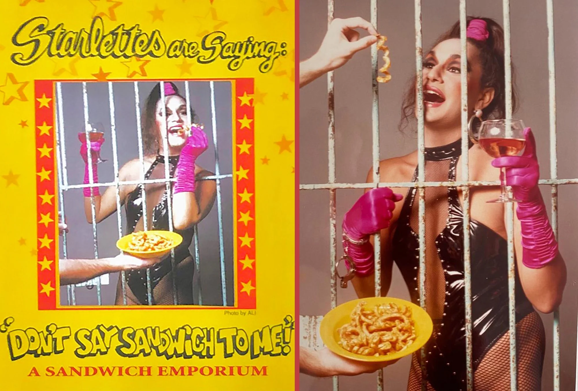 Paloma, menu and portrait, 1990s (diptych by SoFLaFoto, 2023)