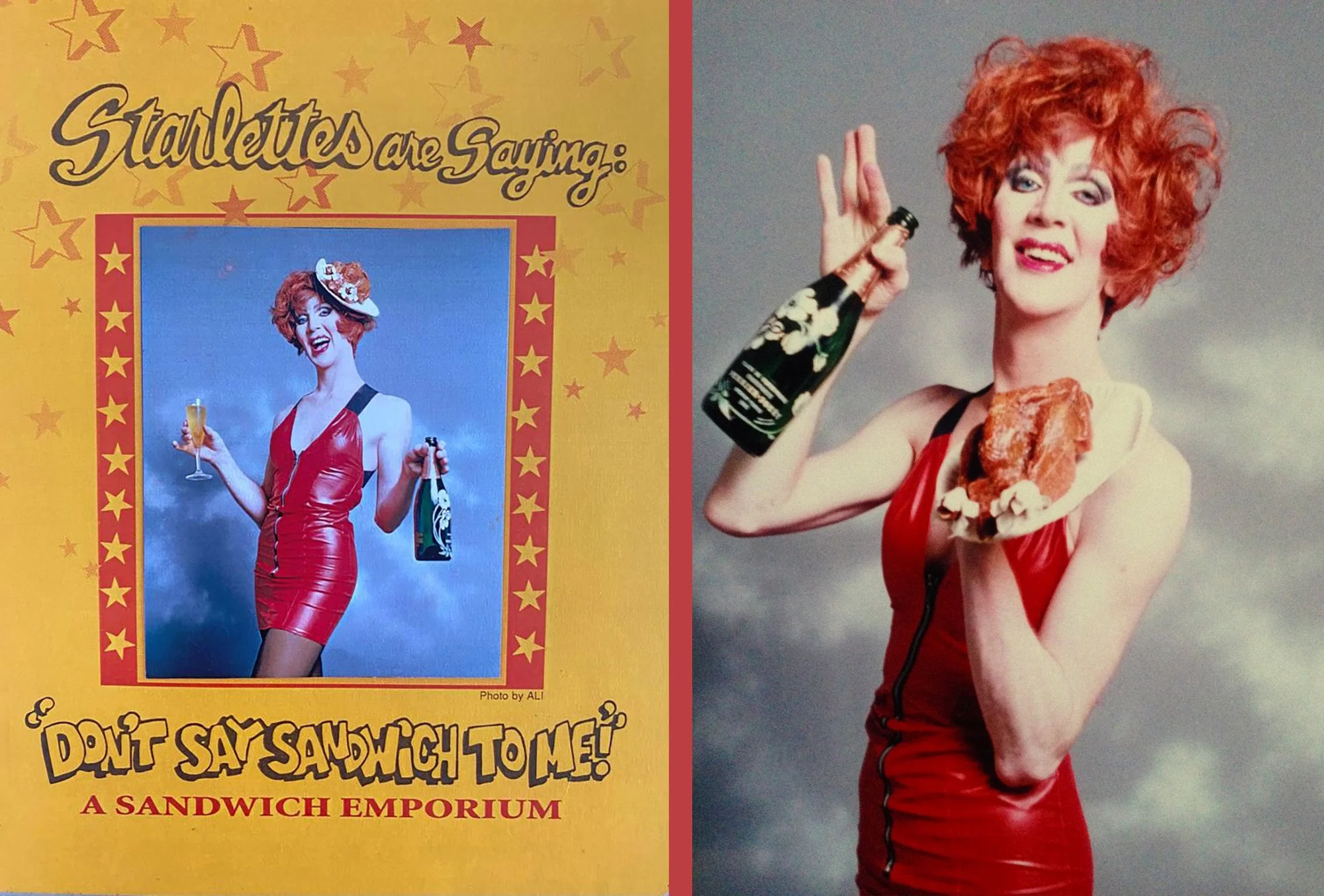 Patty Cakes, menu and portrait, 1990s (diptych by SoFLaFoto, 2023)