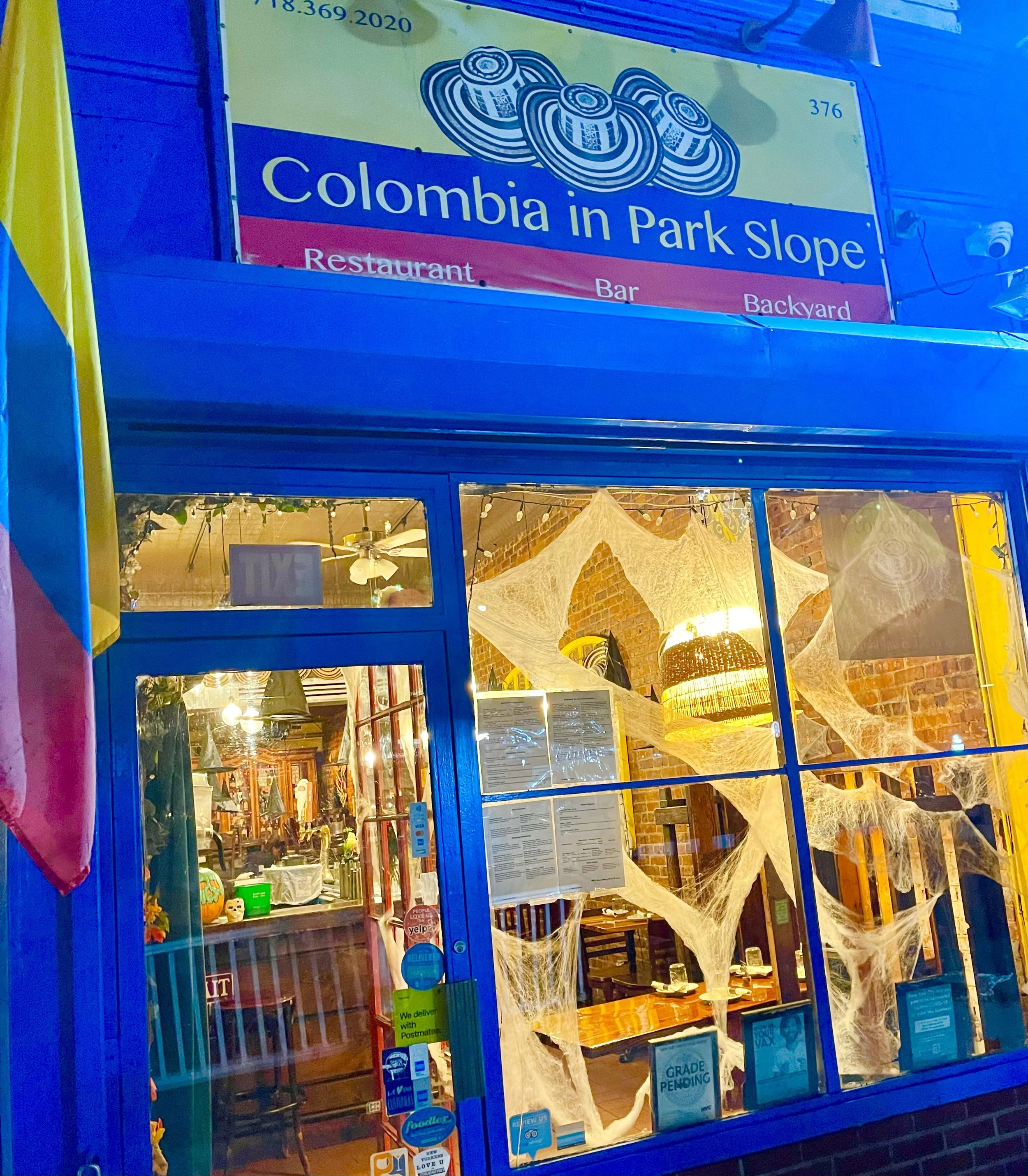 Colorful front entrance of  Colombia in Park Slope