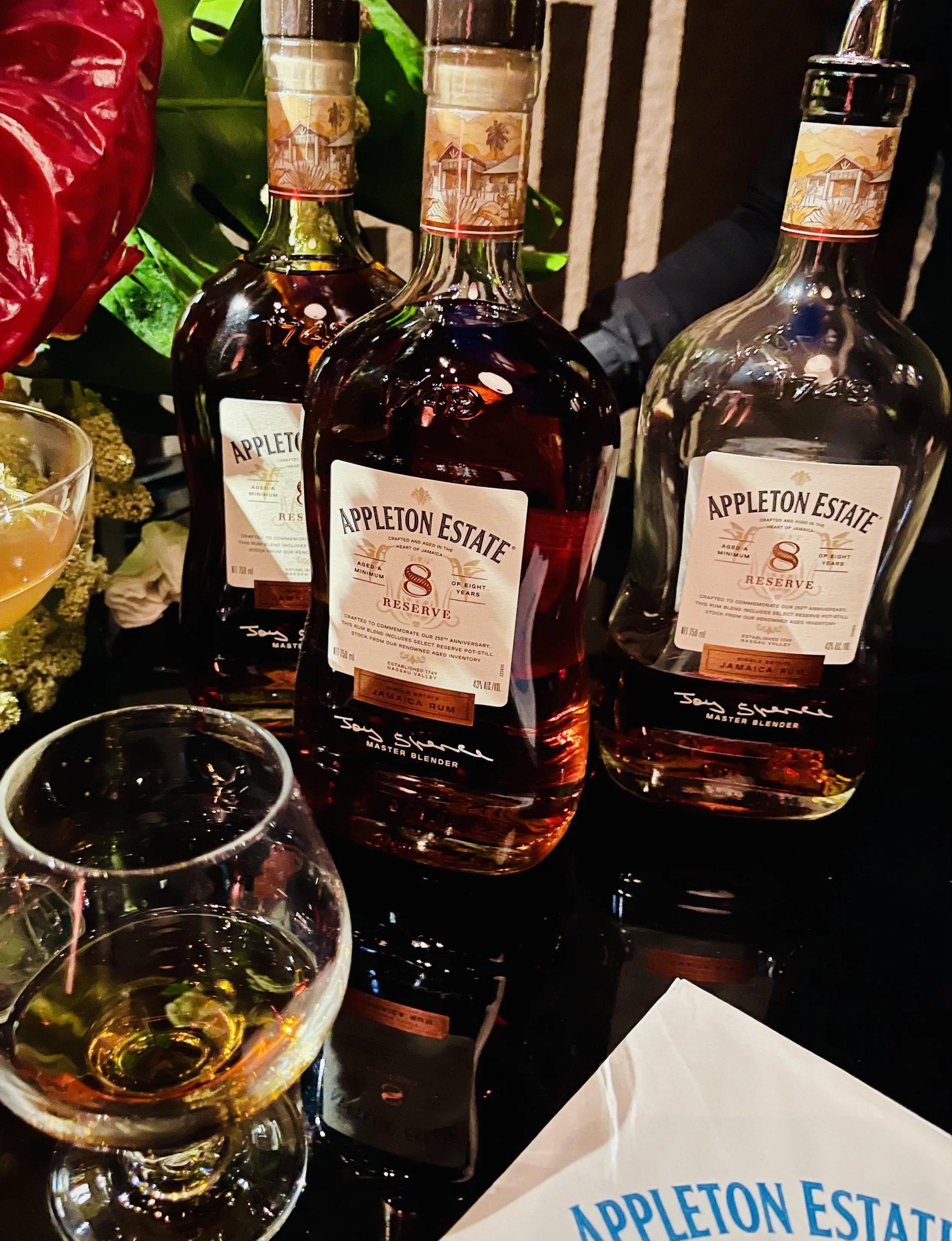RUM _ Appleton Estate bottles and glassesJames Beard House IMG_8341.jpeg