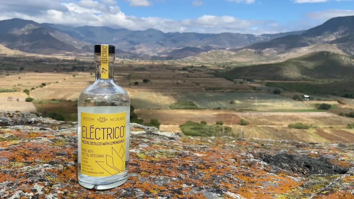 ELÉCTRICO press pic of LEMONGRASS bottle outside in context from NF_in Oaxaca IMG_4952.jpeg