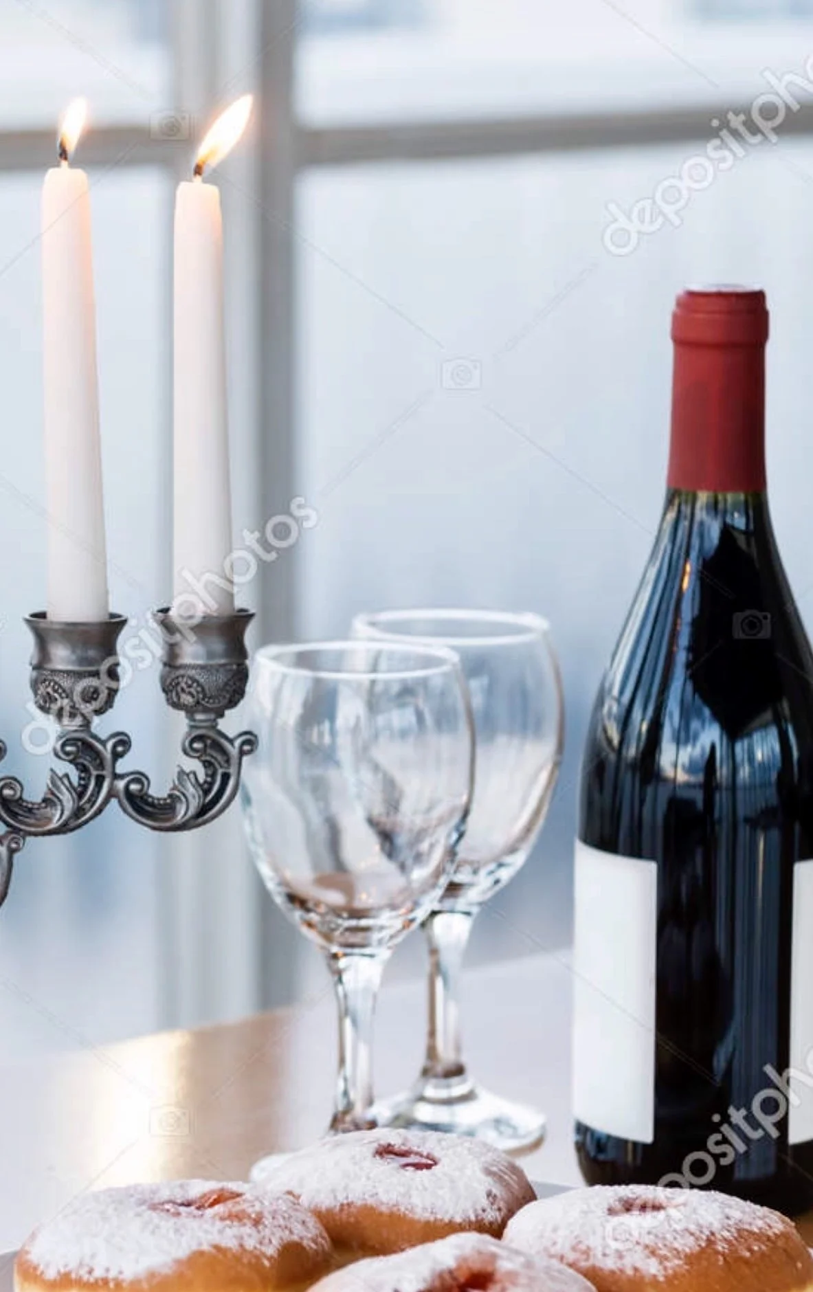 Hanukah or Chanukah candles with wine IMG_2790.jpg