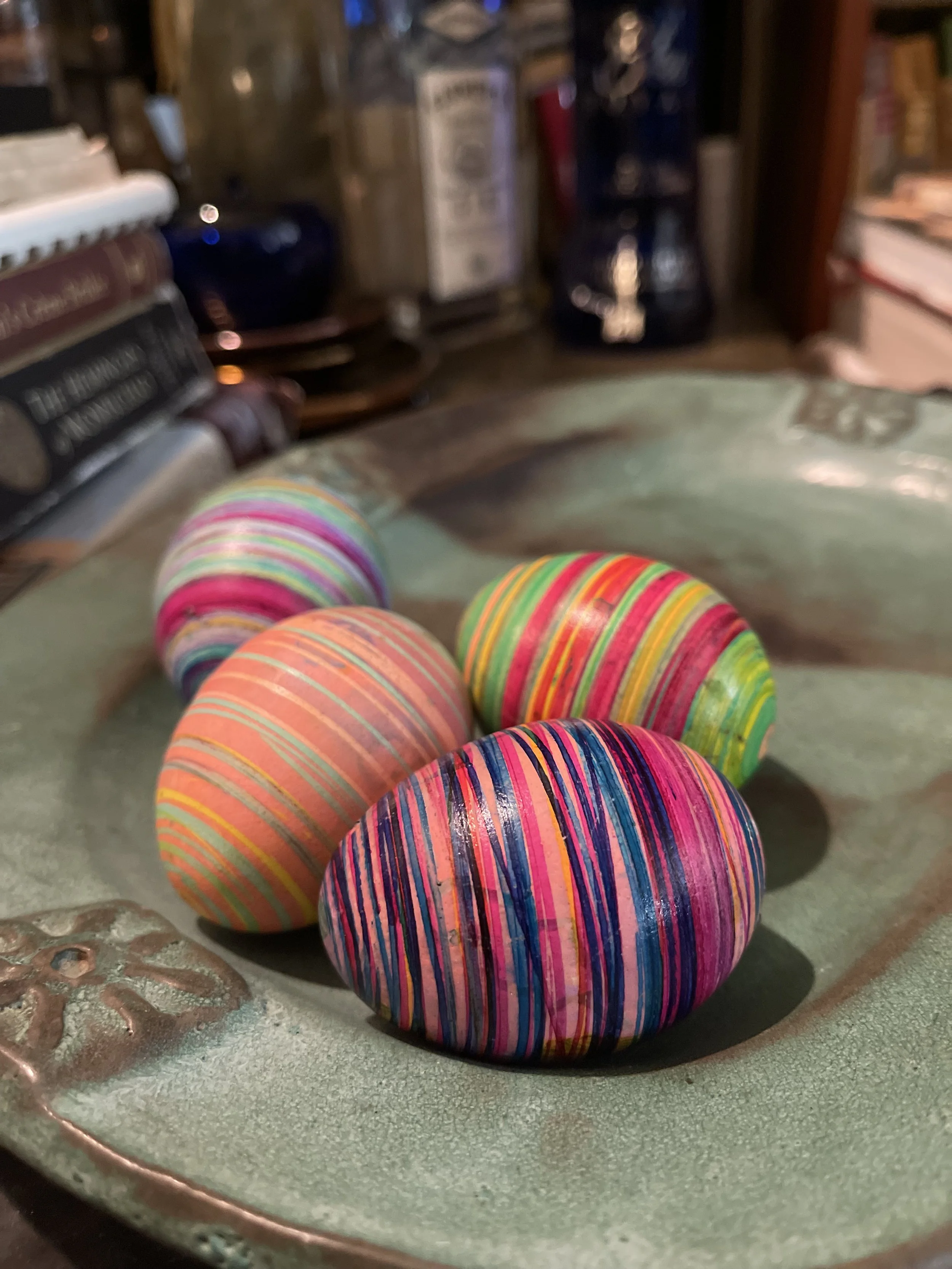 EASTER EGGS in a green dish IMG_6438.jpeg