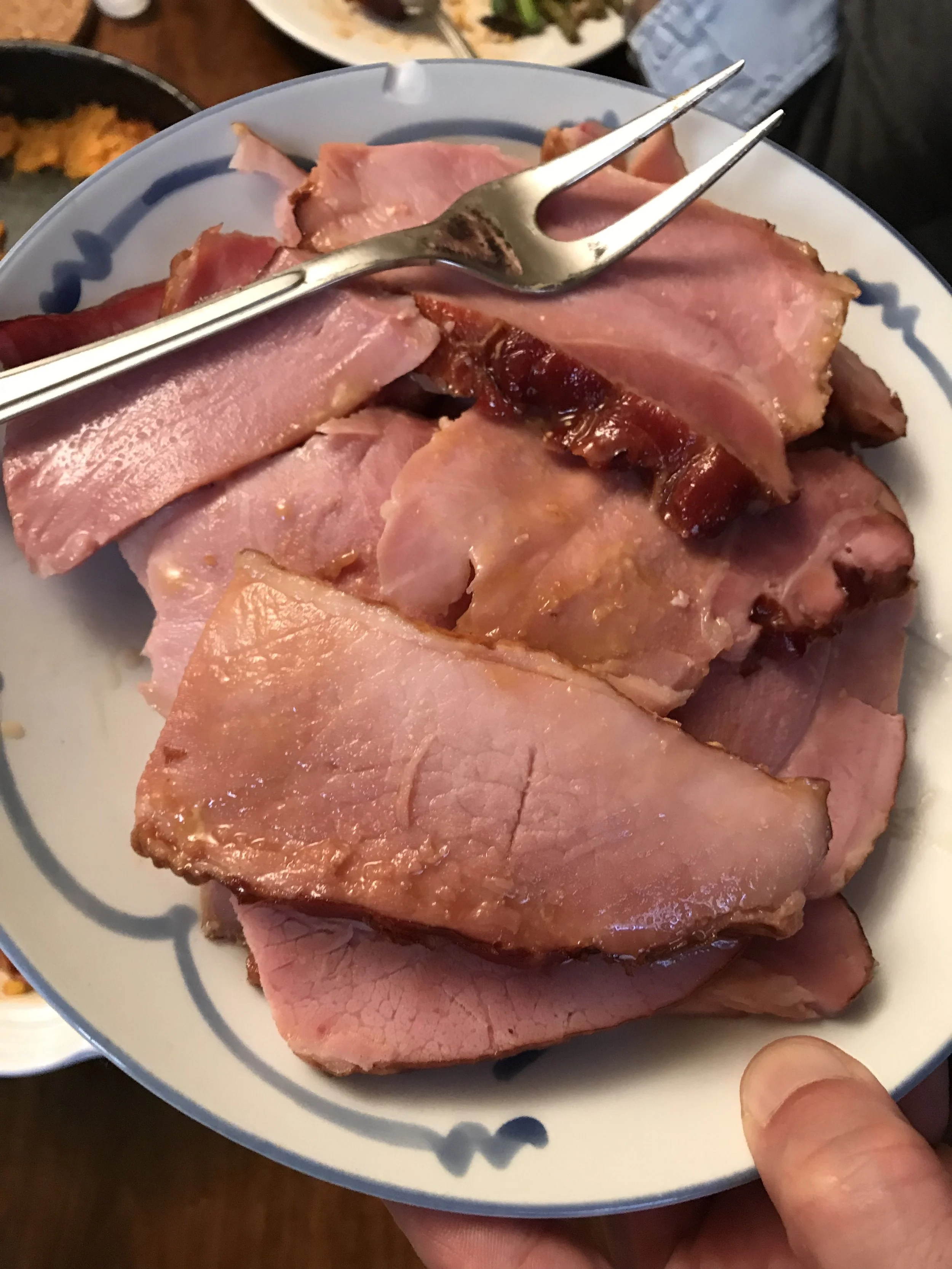 EASTER Ham sliced on a plate IMG_1072.jpeg