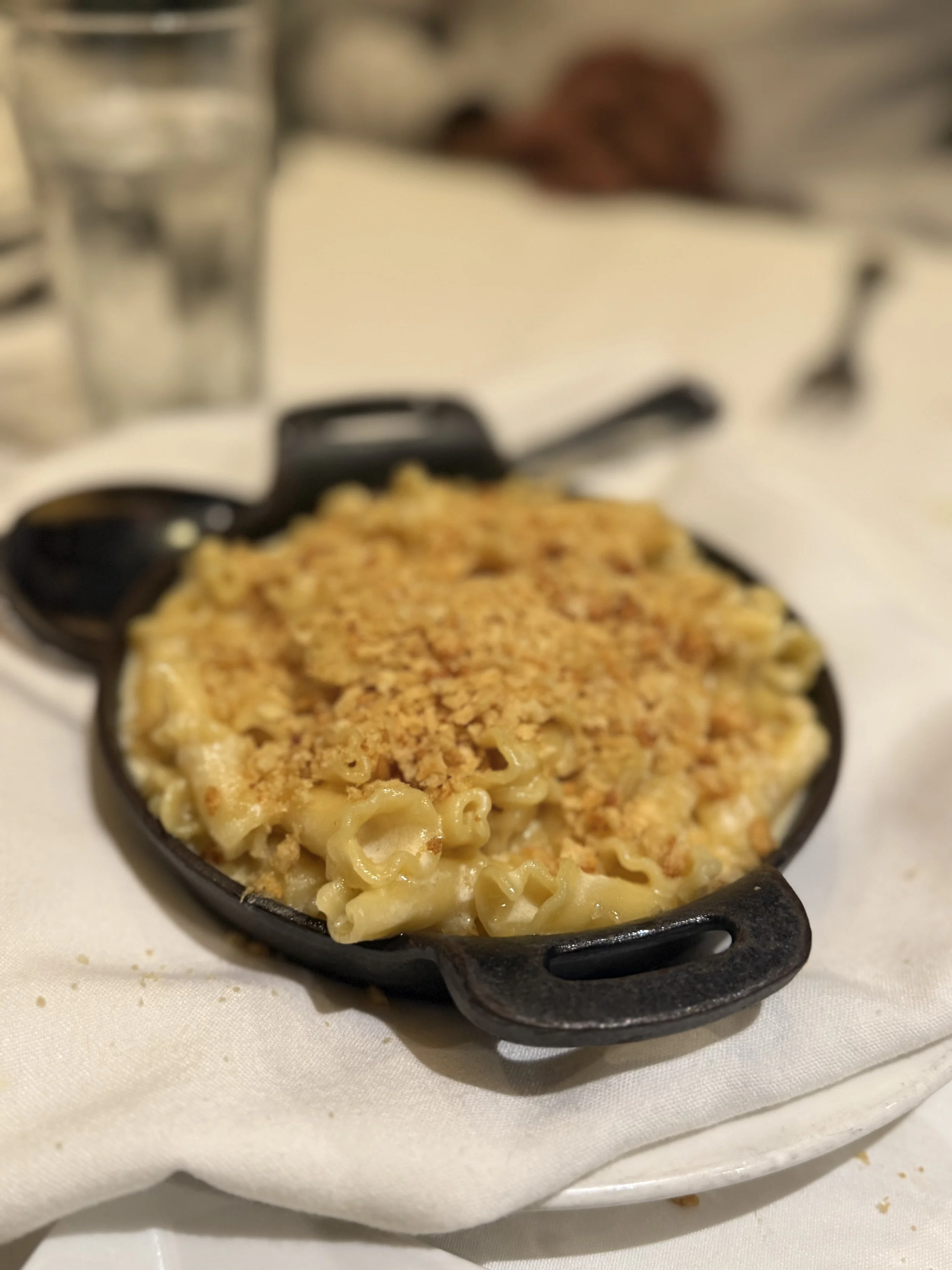 MAC n CHEESE _ casserole style in cast iron at fancy philly restaurant IMG_4741.jpeg
