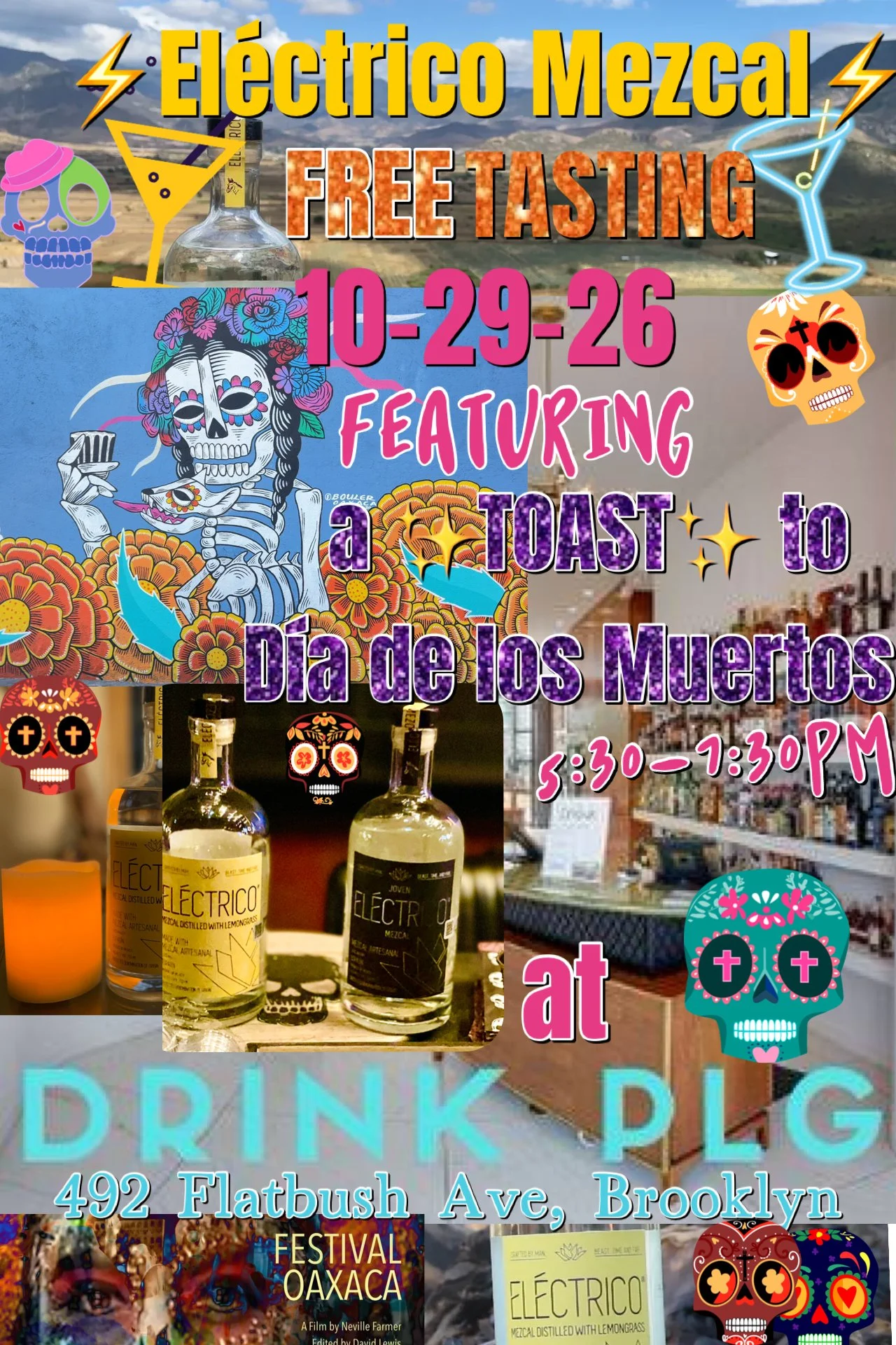 UPCOMING Eléctrico Mezcal Tasting Event: At DRINK-PLG! Thurs 10-29-26... 