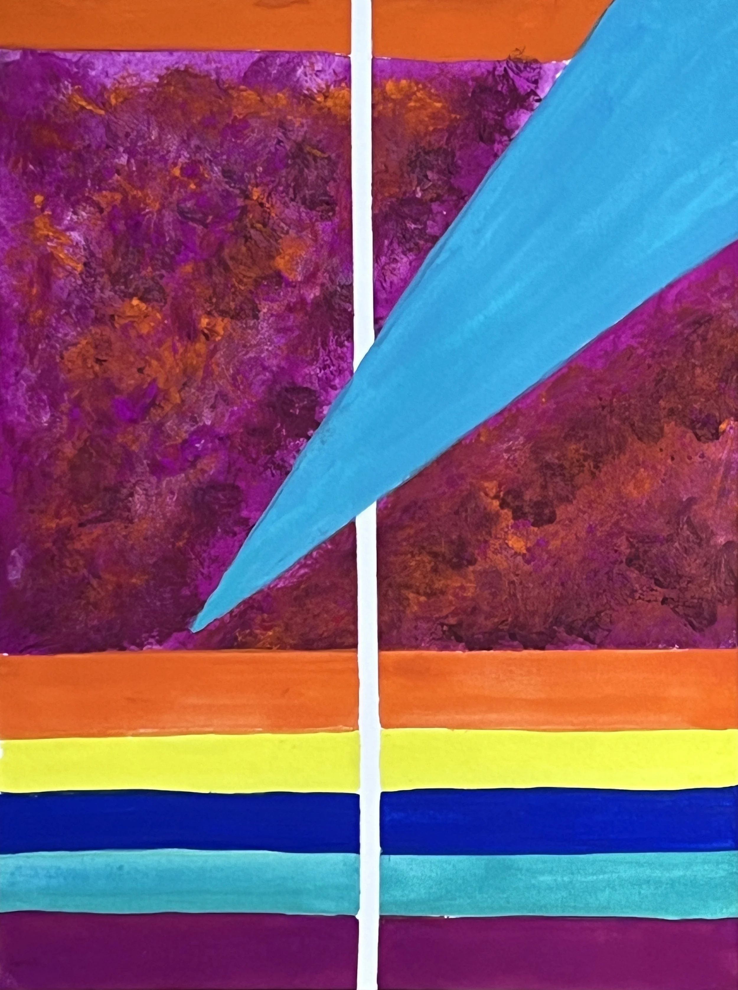 Z7, Flash-I, Blue Intrution, 16.5x13.5", Gouache