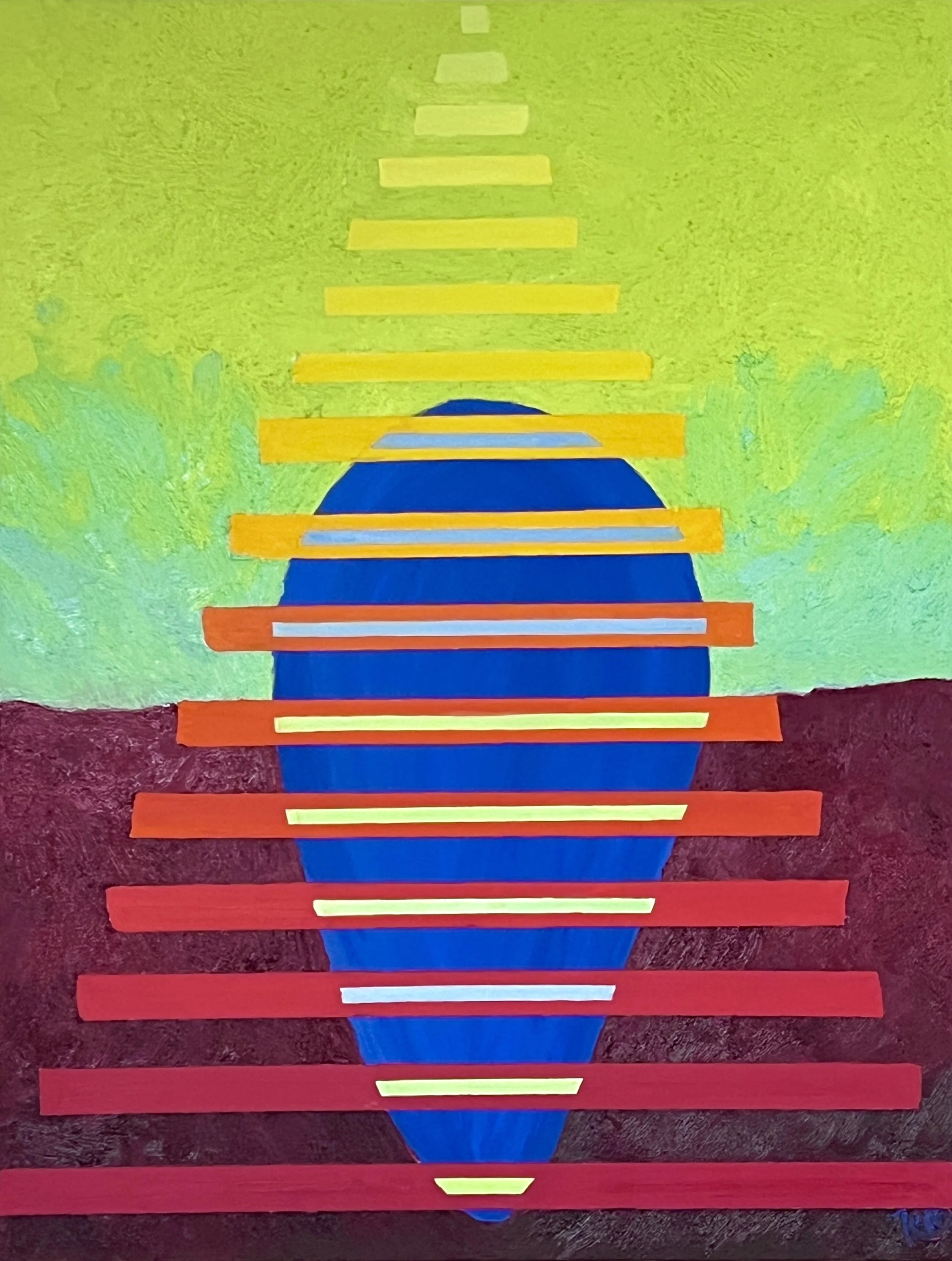 7, Blue Scale - 40x30', Oil on Canvas