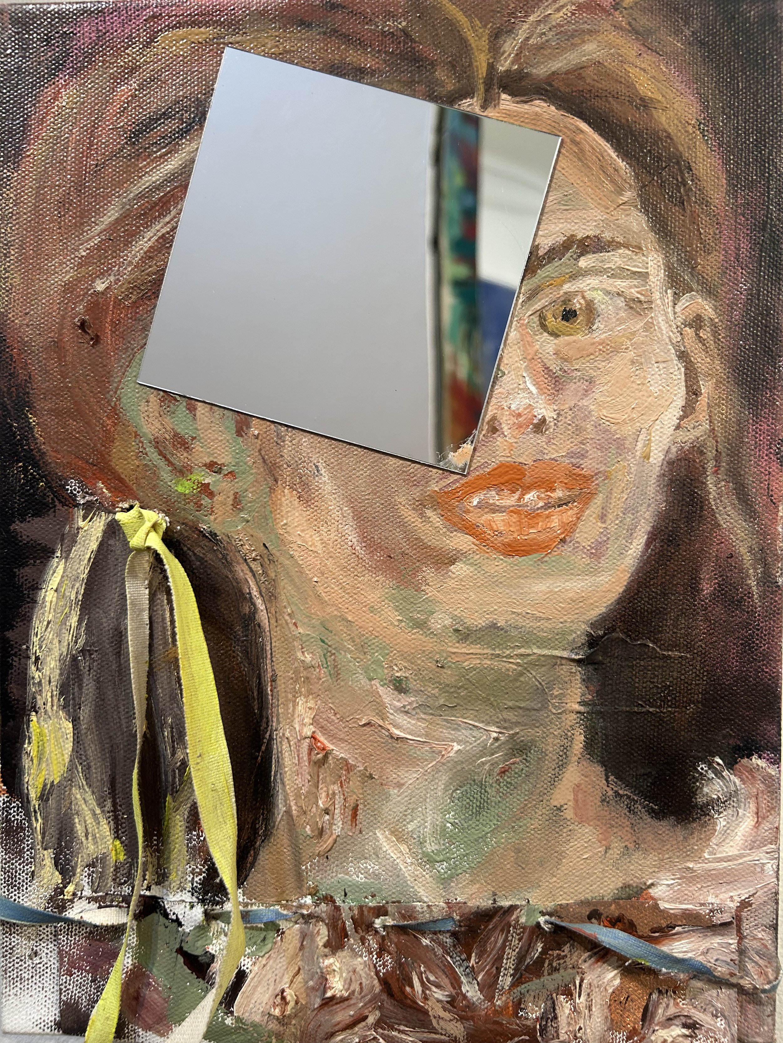 Creating, Looking, Finding, 2024 Oil on Canvas 12 x 9 inches