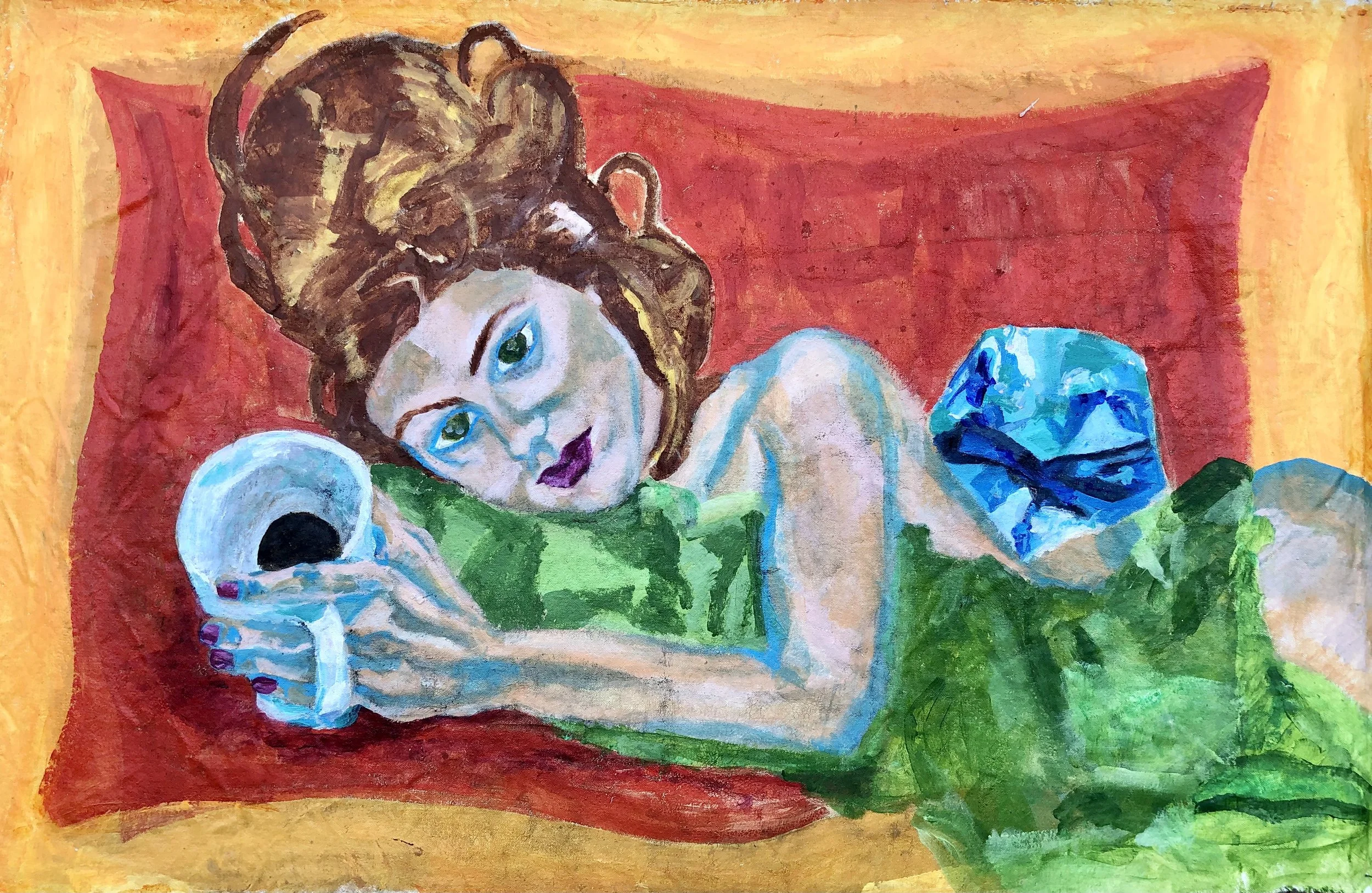 Queen on King, 2020.
31 x 46 in.
Oil on canvas