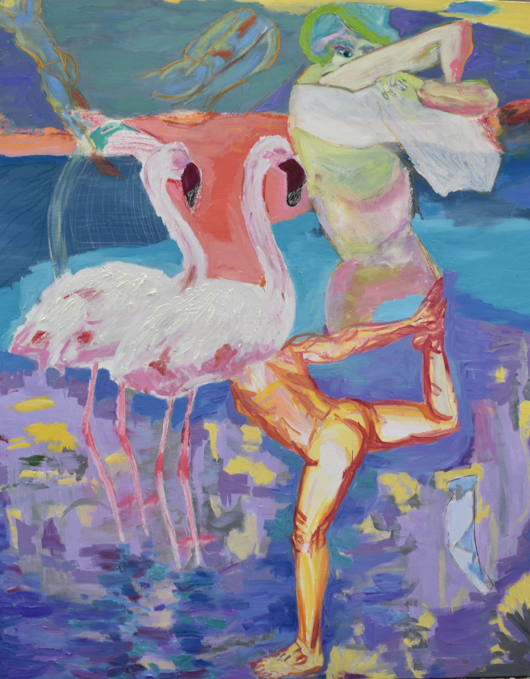Summer of the Flamingo on Artist, 2020
Oil on canvas
x
