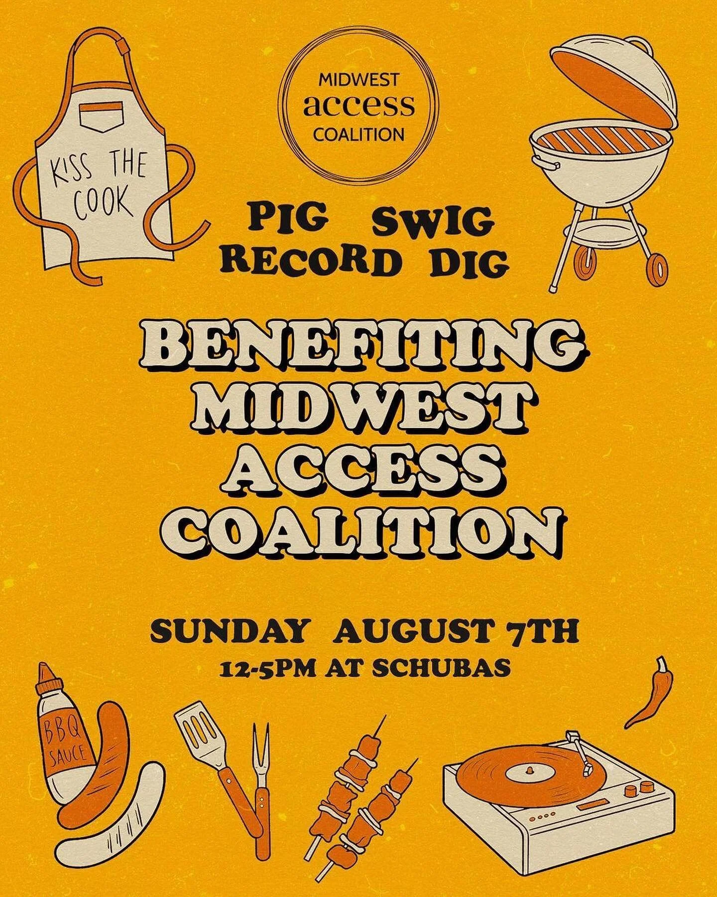 Join us next week at @lh_schubas to support abortion access while diggin&rsquo; for some vinyl! More info below: 

Reposted from @lh_schubas &bull; We're honored to announce @midwest_access_coalition as our charity sponsor for this year's Pig Swig Re