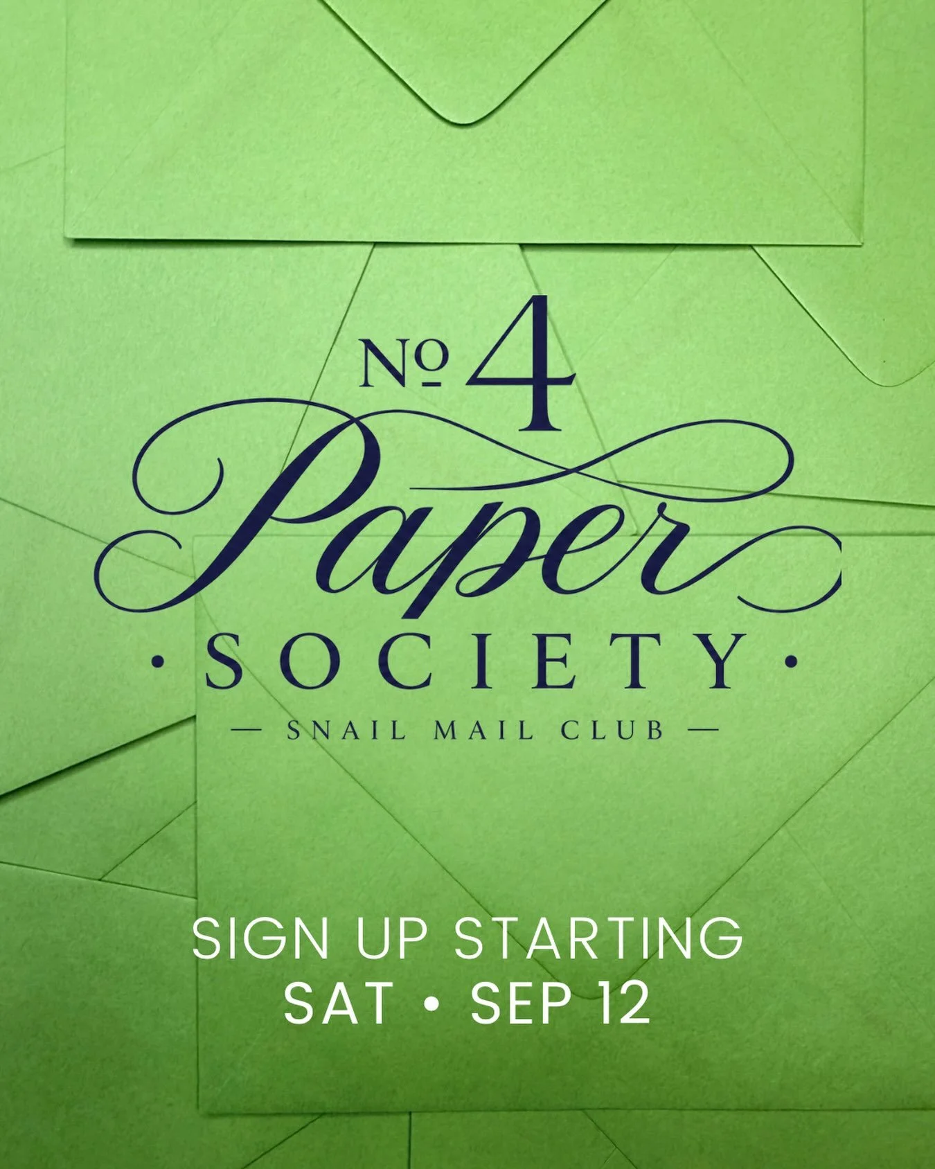 In just a couple of days, No 4 Paper Society goes LIVE! Yayyyyyy!

This Saturday, Sep 12th you can sign up for the first issue of my monthly snail mail club. The envelope will be mailed the first week of October! 

No 4 Paper Society is a monthly sna