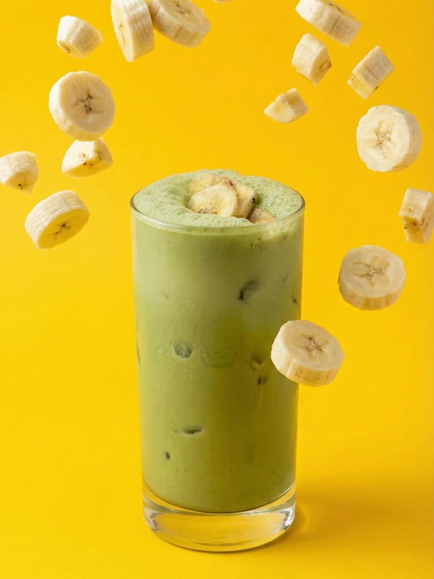This is the &ldquo;Empire State of Matcha&rdquo;
- Pistachio Milk
- House made Banana Syrup
- Ceremonial Matcha
- Banana Chips as a garnish 

#virtucoffee #bananalatte #matchalatte #dtlacoffee #losangelescoffee