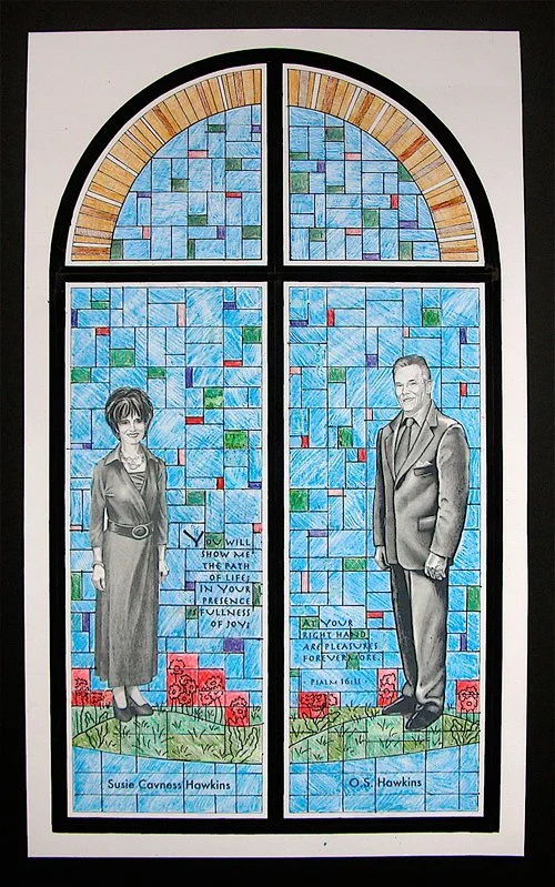  Stained/Photo-etched glass, 2012, design by Debora Young, portraits by Deran Wright 