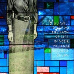  Stained/Photo-etched glass, 2013, design by Debora Young, portraits by Deran Wright 