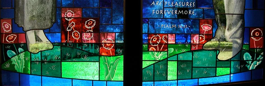  Stained/Photo-etched glass, 2013, design by Debora Young, portraits by Deran Wright 