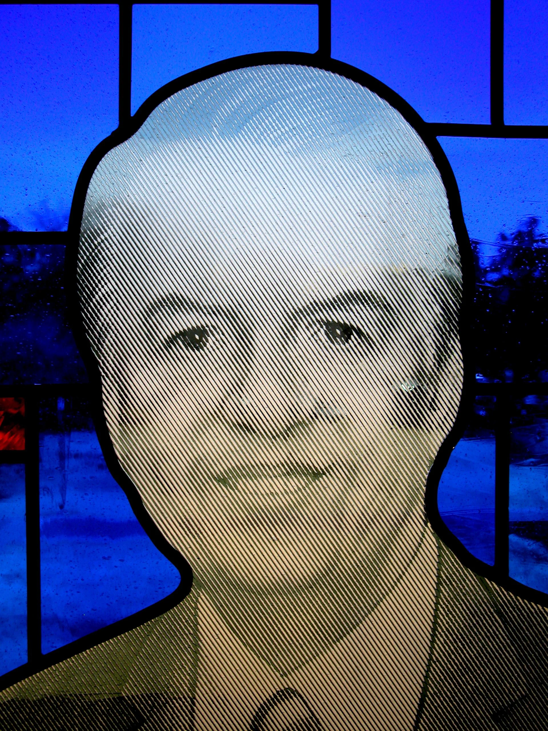  Stained/Photo-etched glass, 2017, design by Debora Young, portraits by Deran Wright 