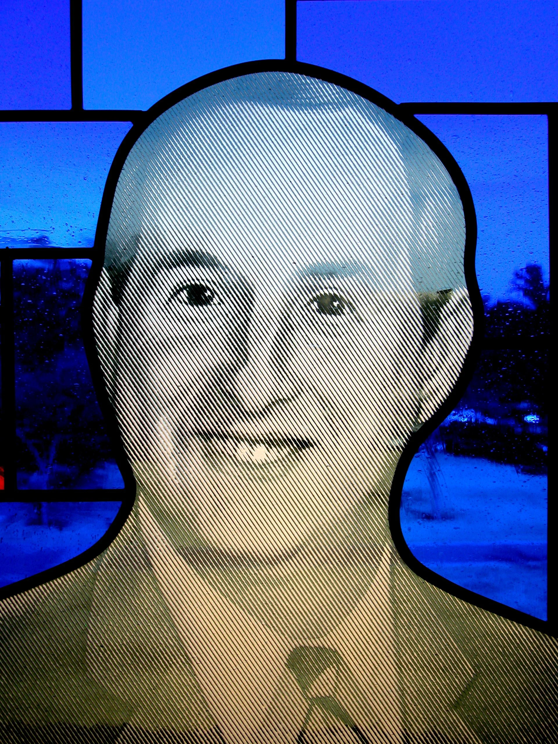  Stained/Photo-etched glass, 2017, design by Debora Young, portraits by Deran Wright 