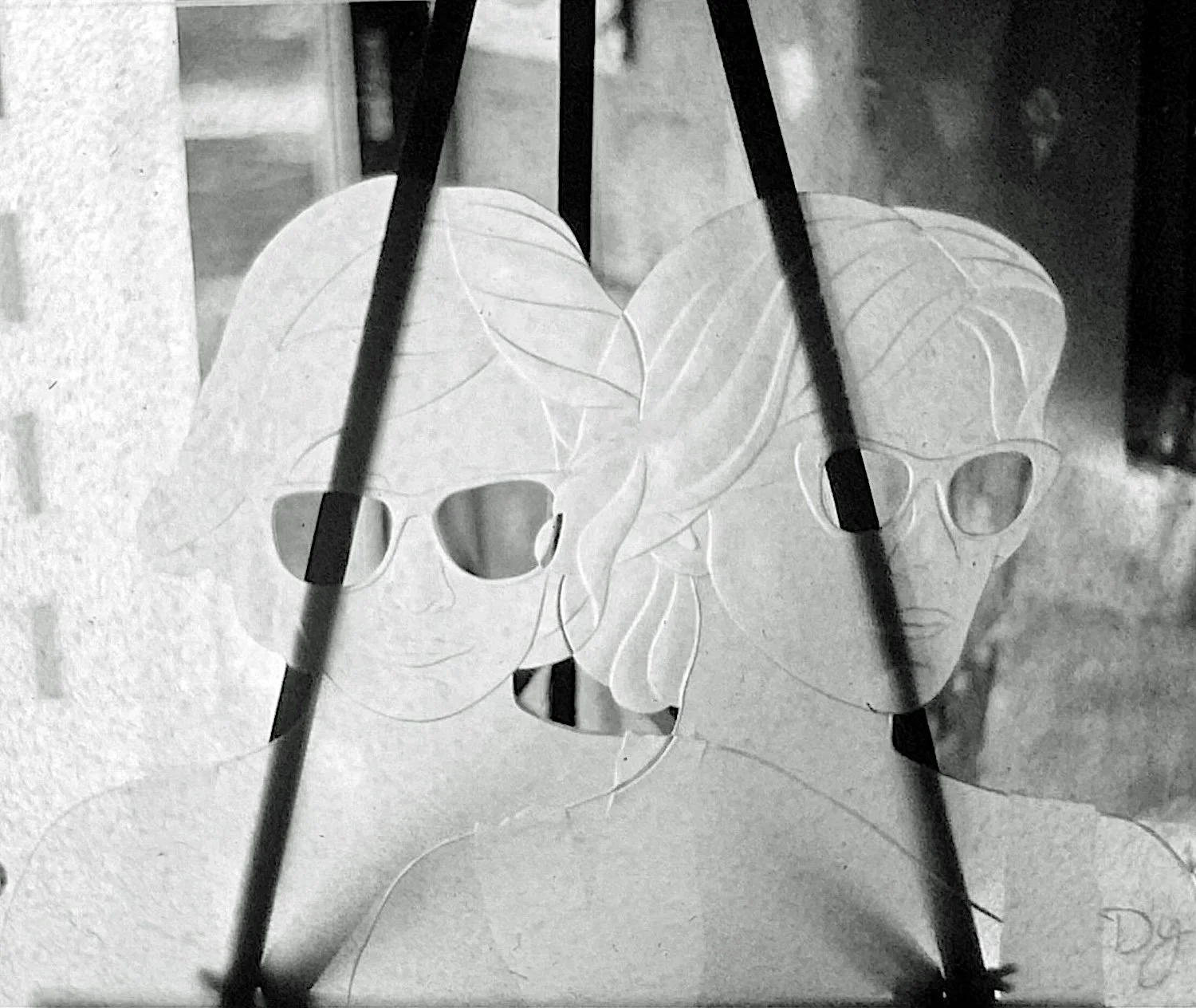  Autonomous, carved glass panel, ‘87 