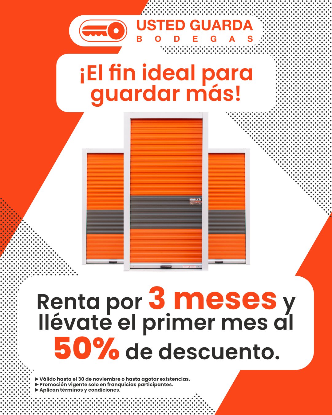 📦&iexcl;APROVECHA ESTE FIN PARA GUARDAR LO QUE YA NO CABE!📦 

Guarda lo que quieras, cuando quieras&hellip; pero ahora pagando menos.🎉
👉Tu pr&oacute;xima mini bodega con descuentos &uacute;nicos por tiempo limitado.

Conoce nuestras franquicias p