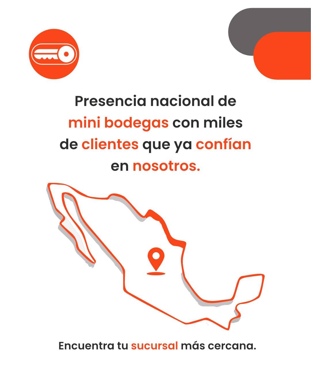 Confianza que crece contigo.🙌 

Con instalaciones seguras, modernas y accesibles, mantener tus pertenencias organizadas. Contamos con:

🔒 Seguridad garantizada.
📍 Cobertura a nivel nacional.
⏰ Acceso cuando lo necesites.

Ubica tu sucursal m&aacut