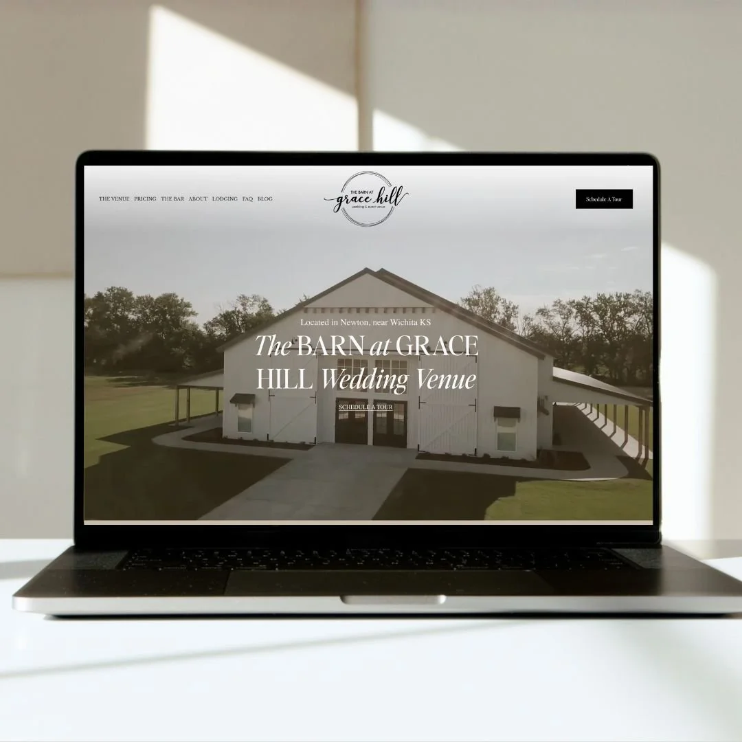 Squarespace Website Design - Modern Wedding Venue near Wichita, KS