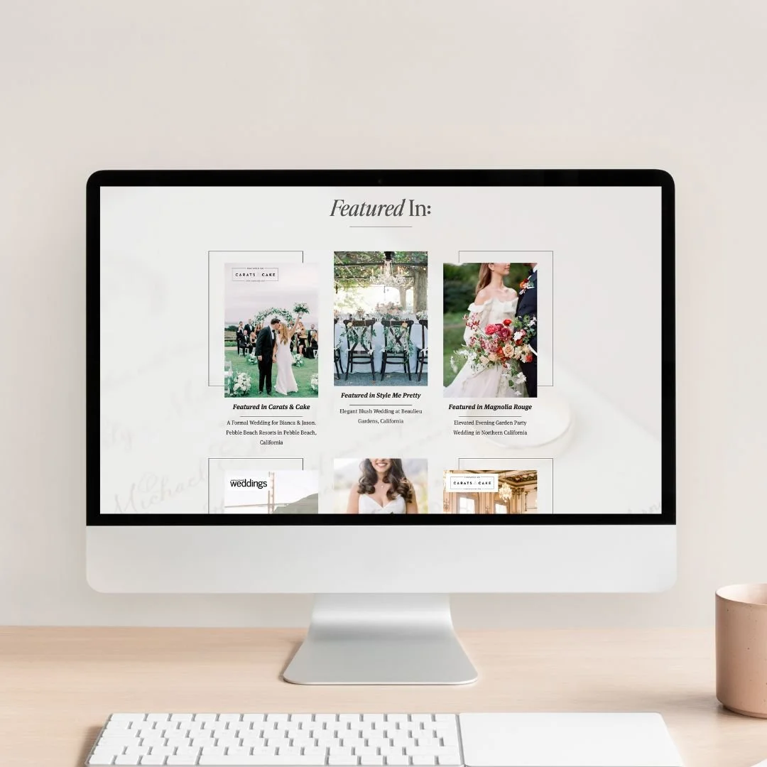 Squarespace website design wedding videographer