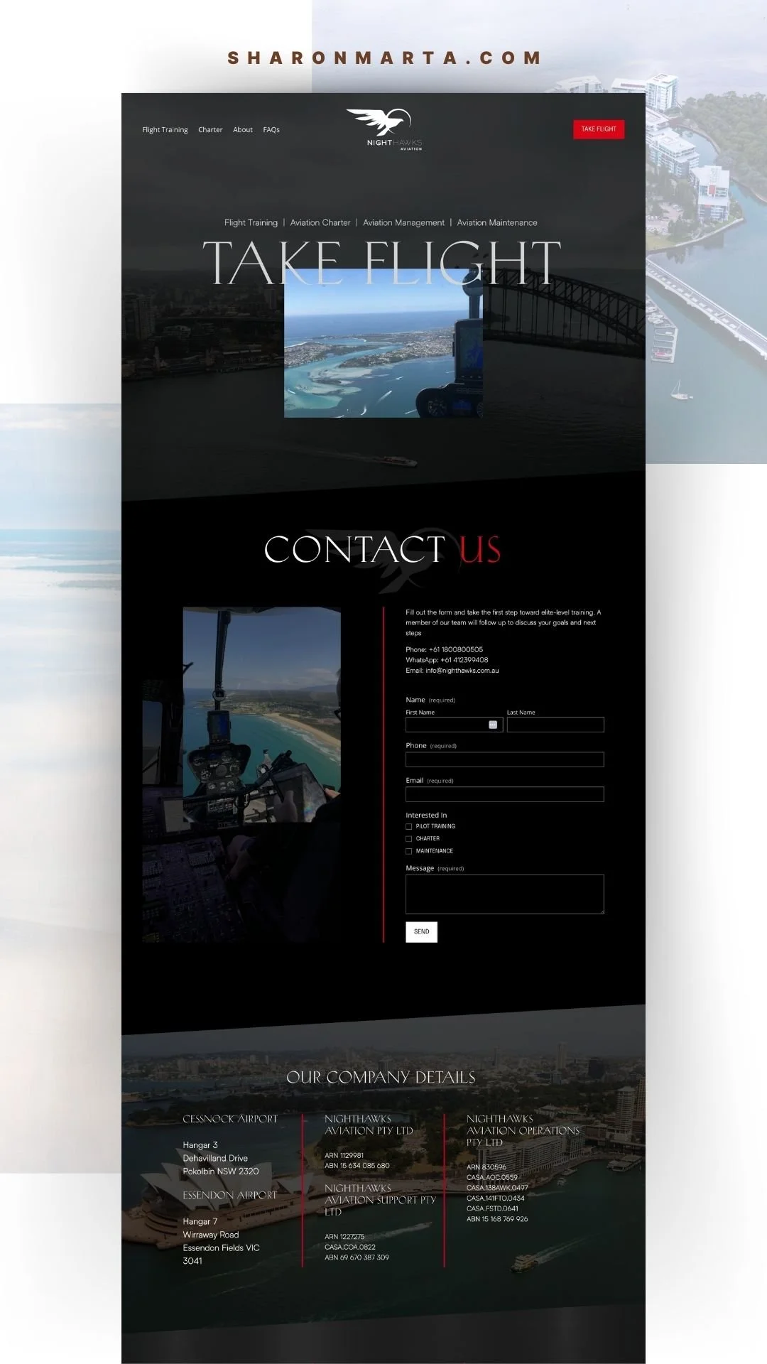 helicopter pilot training page squarespace web designer