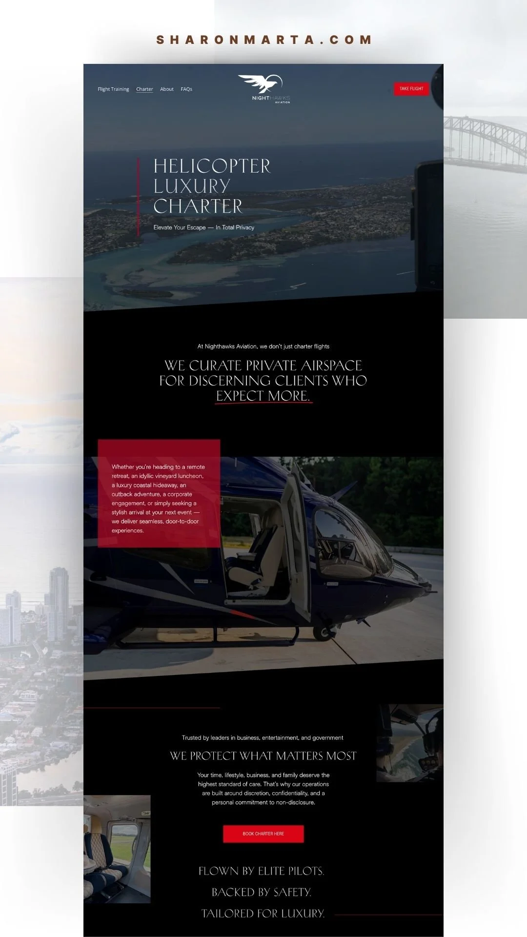 helicopter pilot training page squarespace web designer