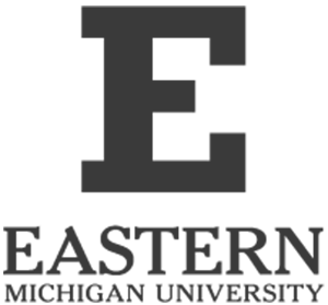 Logo for Eastern Michigan University featuring a large stylized letter 'E' and the words 'EASTERN MICHIGAN UNIVERSITY' below.