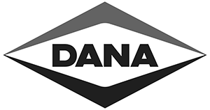 Logo with the word DANA in bold black letters inside a diamond-shaped border.