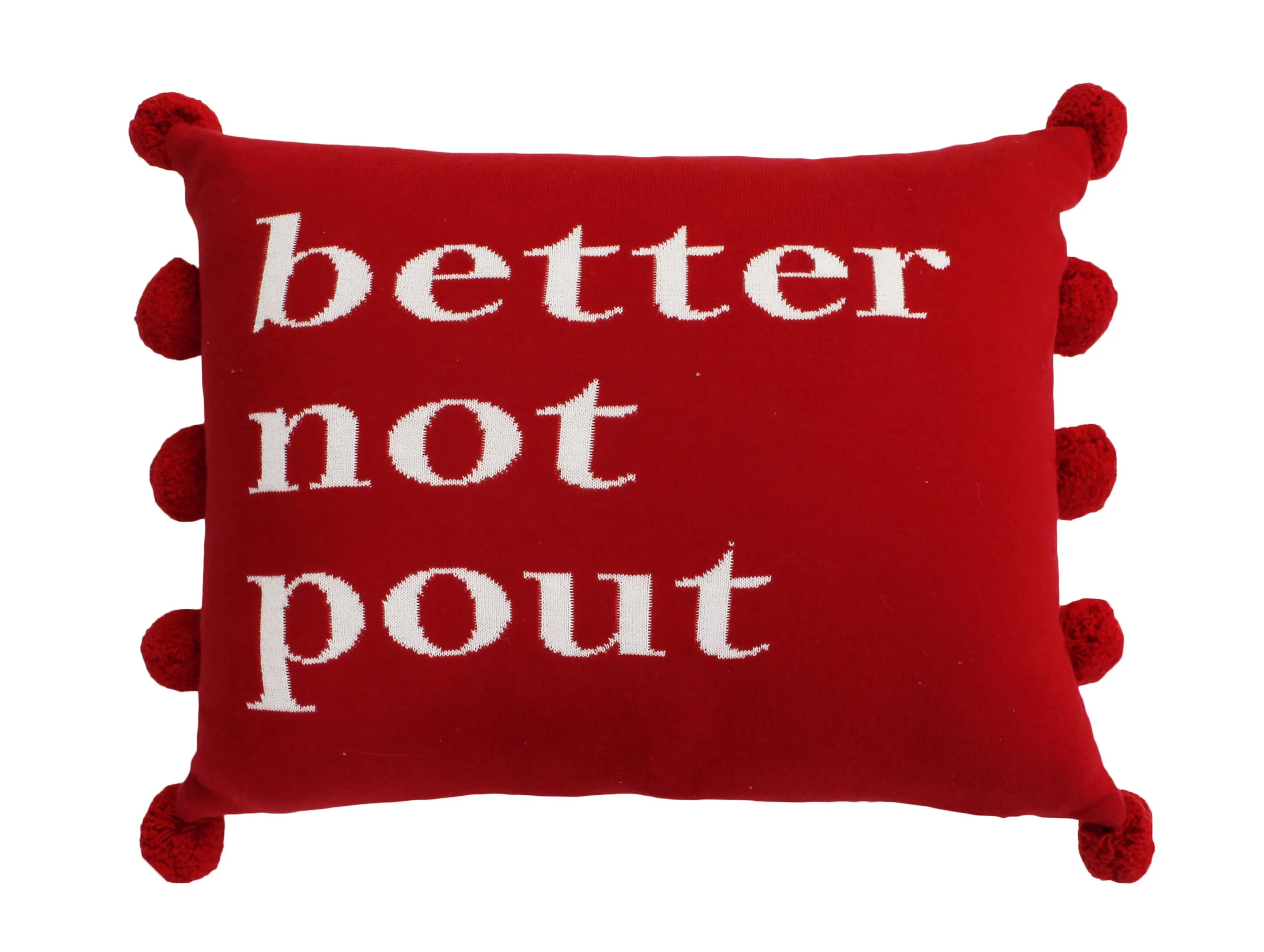 Betty Better Not Pout Christmas Pillow-14x18-Red White-4646-JAS.JPG