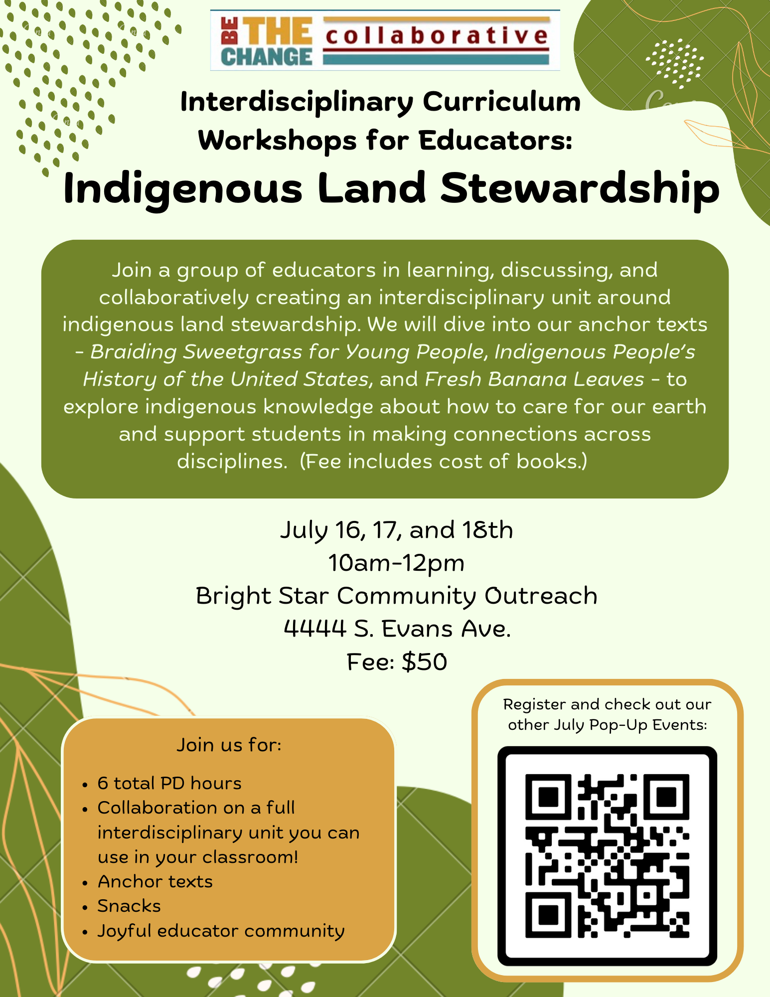 Interdisciplinary Curriculum Workshops: Indigenous Land Stewardship
