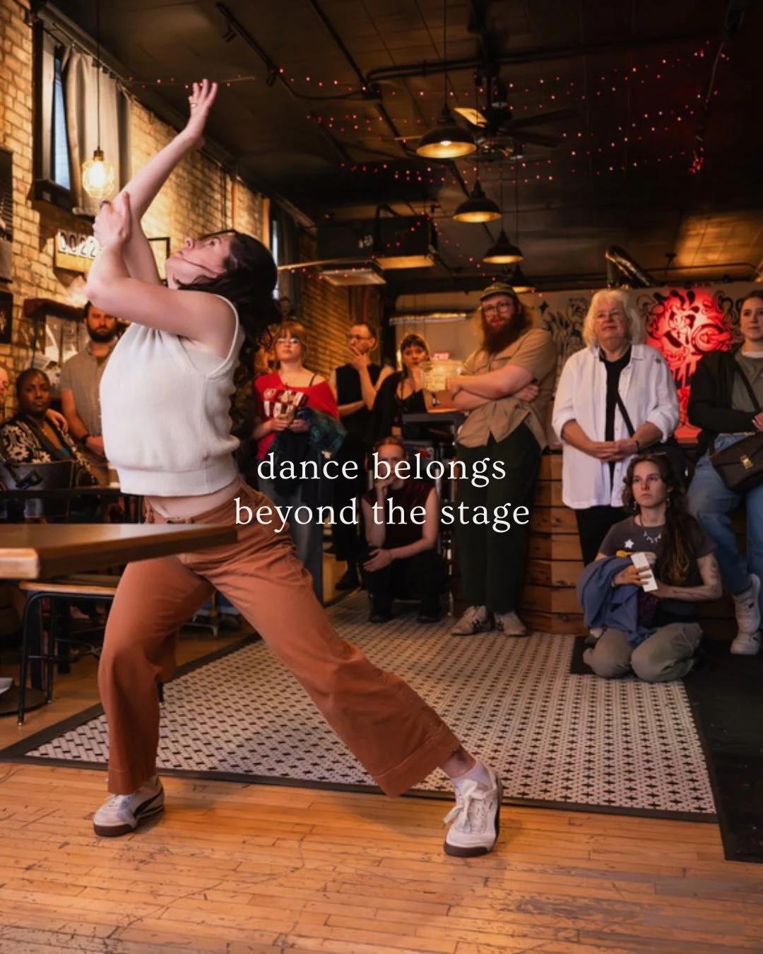 Dance belongs beyond the stage. 

That&rsquo;s why we&rsquo;re bringing Grounds to you, in your local coffee shop. 

Our next show is this weekend 💫

4.19 at 11am at @cosmiccoffeemn 
Register in advance through the link in bio (free/pay-as-able)

Ph
