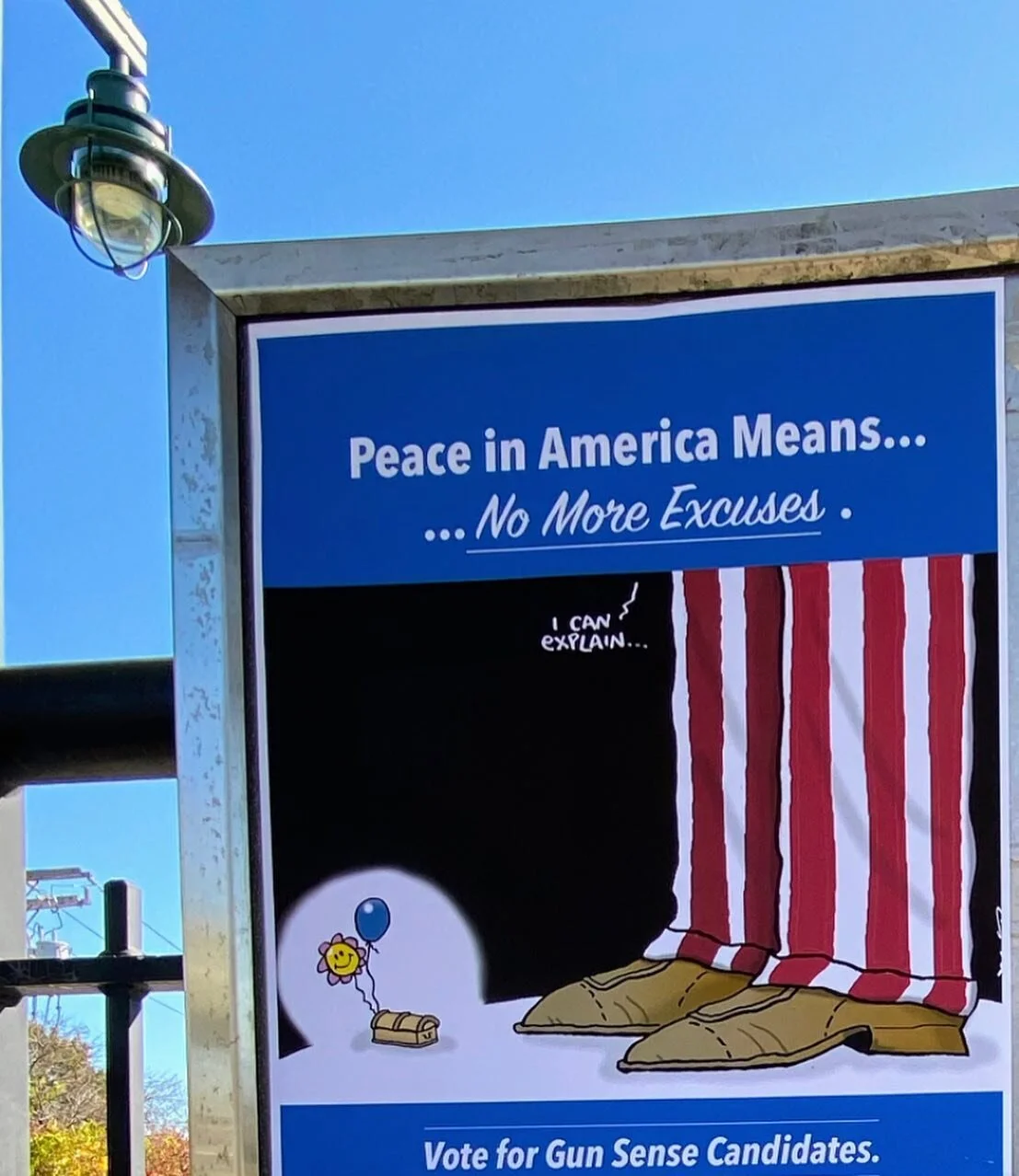 Peace In America Means&hellip; No More Excuses&hellip;Taking Action&hellip;. Safe Spaces. Back in October, syndicated cartoonist @joelpettcartoons gave us permission to use his cartoons on the topic of gun safety for our national art project. Time to