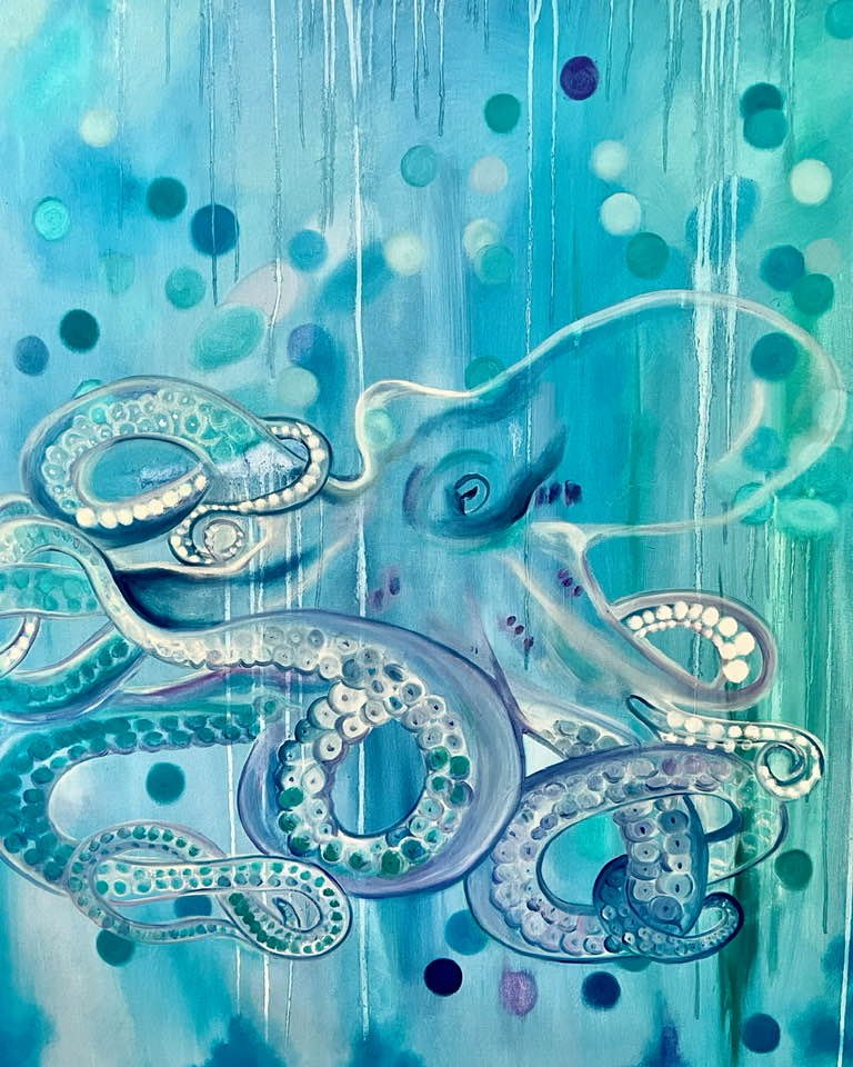 03 Schesser Bartra Sara Glipmses of Nature Octopus. Oil on canvas. 48 inches x 36 inches. 2022.jpg