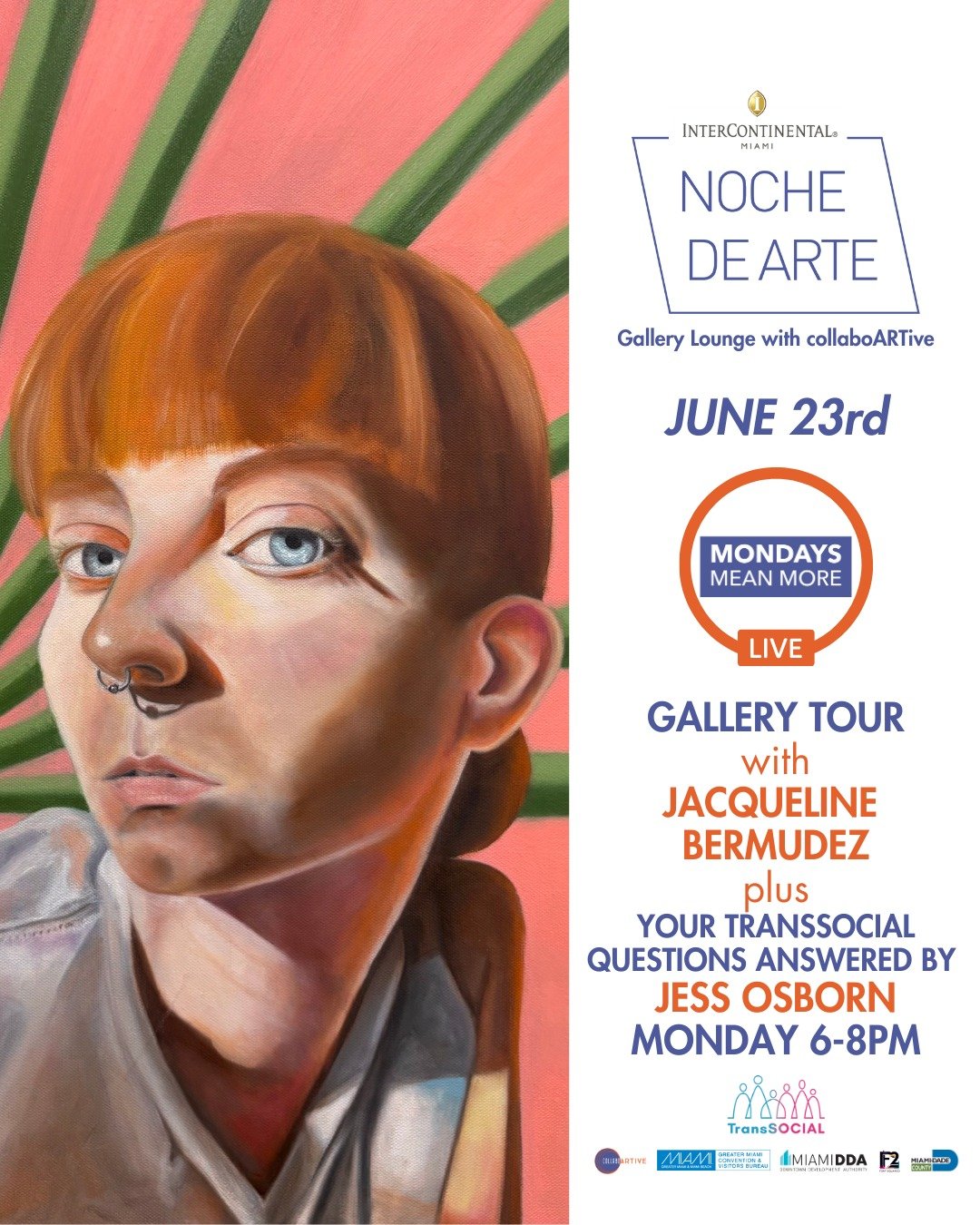 Join us this evening for a Gallery Tour featuring our Noche de Arte Artist in Residence, Jacqueline Bermudez, from 6-8 pm. Plus, don't miss the Q&amp;A session with Jess Osborn from TransSocial! 🎨✨

We're honoring Pride all month long in collaborati