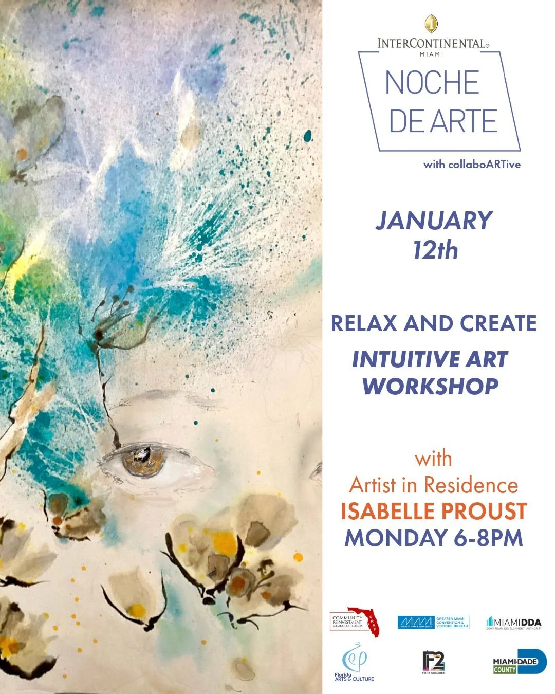 🎨 Relájate y crea con Isabelle Proust.

No se necesita experiencia. Sin juicios. Solo arte intuitivo y juego creativo.

Únete a la artista residente Isabelle Proust para una tarde de expresión creativa guiada. Déjate llevar, explora el color y la forma, y descubre...