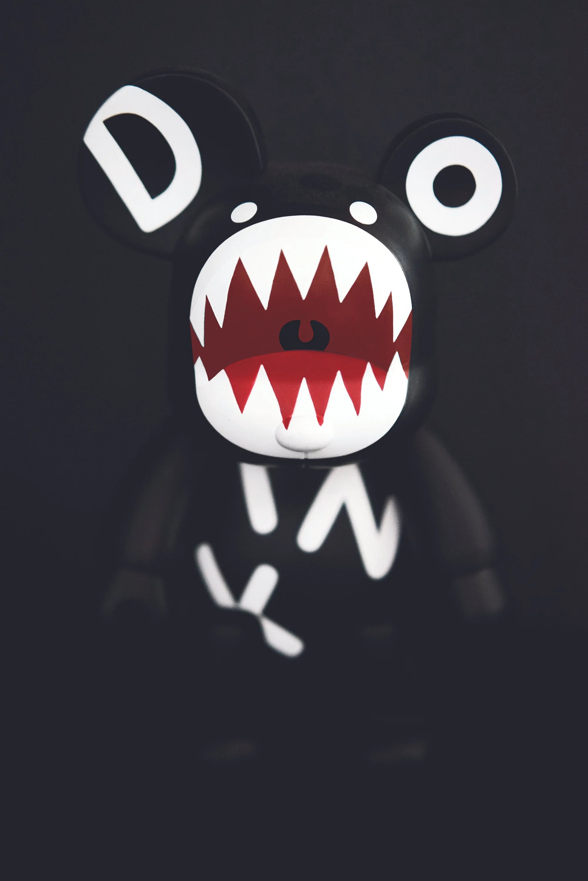  Doink Qee Black Bear  Rippa and Big Mouth Vinyl art toy - produced by Toy2R 9 x 6 1/2 x 5 inches 