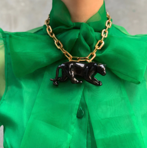 The Panther Necklace- Black