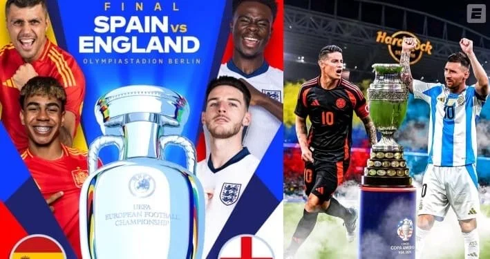 Deux Grands Événements Footballistiques : L'Espagne Affronte l'Angleterre en Finale de l'EURO 2024 et l'Argentine Contre la Colombie en Finale de la Copa América.