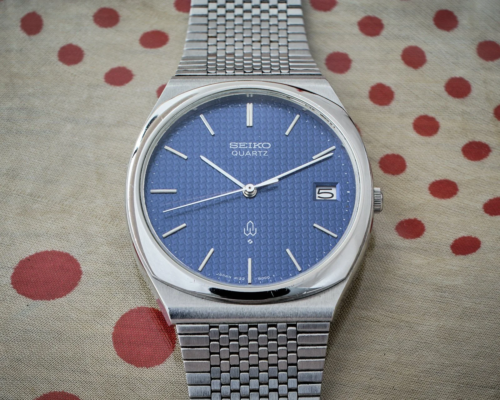 Seiko Quartz Blue Waffle Dial