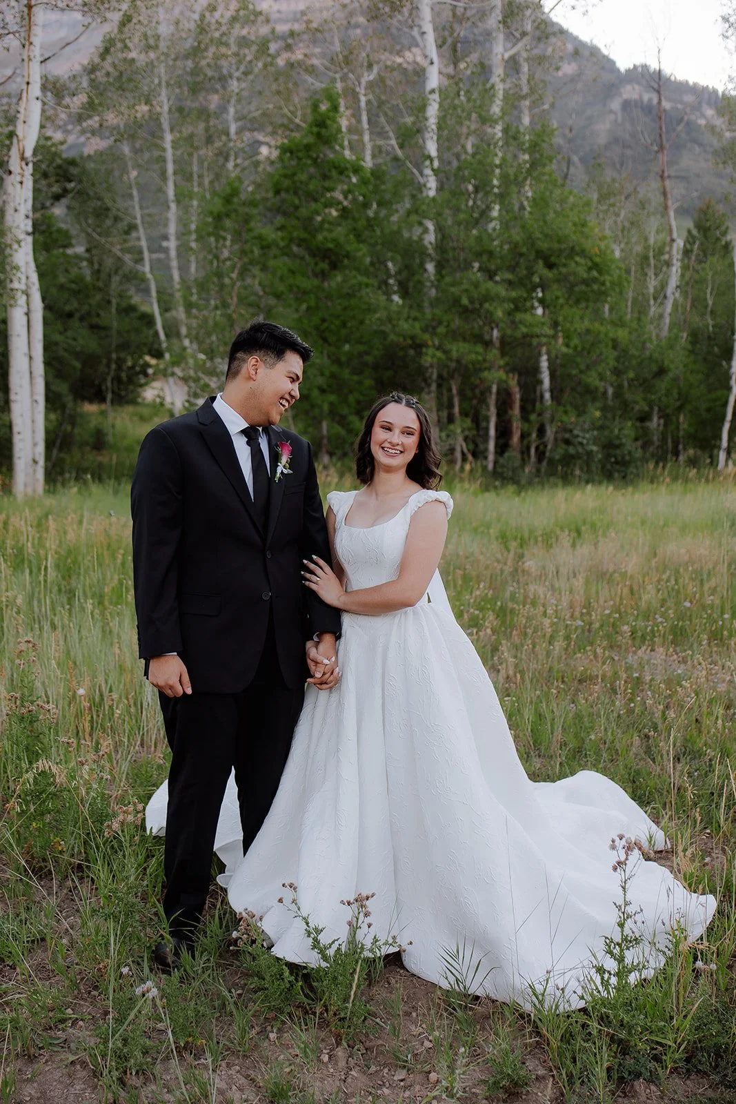 Photograph of a bride and groom for their bridals in Provo, Utah