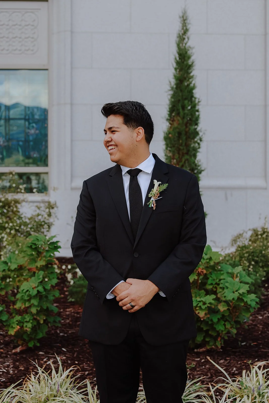 Photograph of a groom at the Orem Utah temple