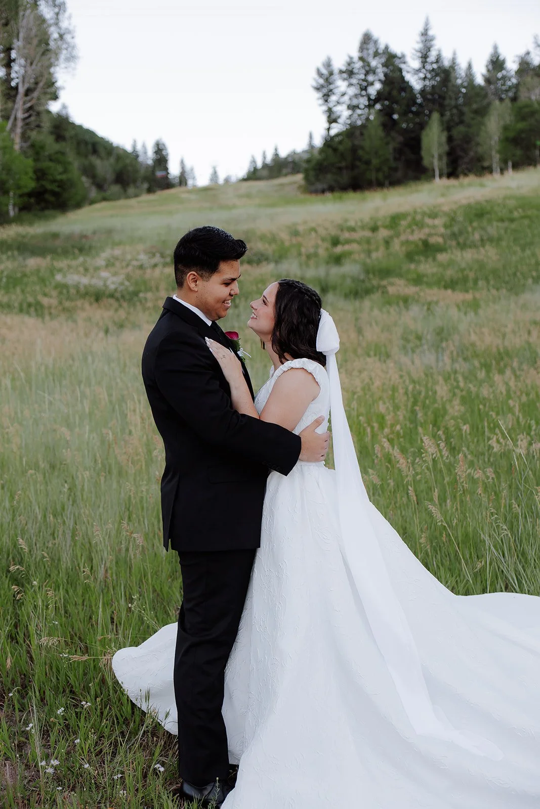 Photograph of a bride and groom for their bridals in Provo, Utah