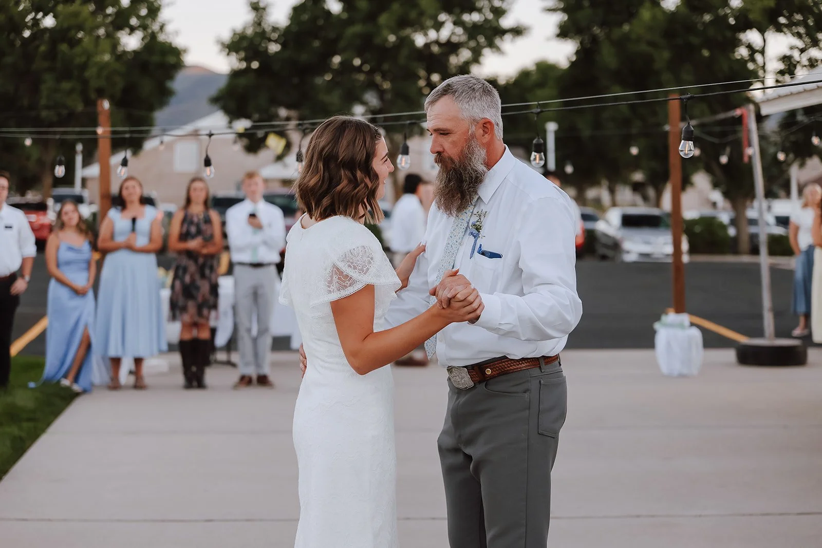 Photograph of a father daughter dance at a wedding in Heber City