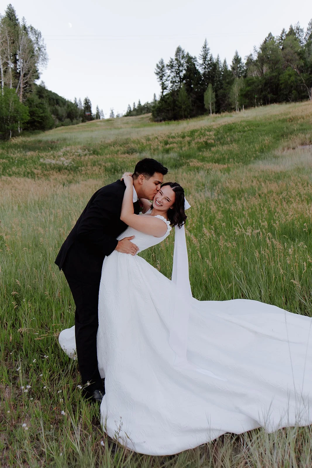 Photograph of a bride and groom for their bridals in Provo, Utah