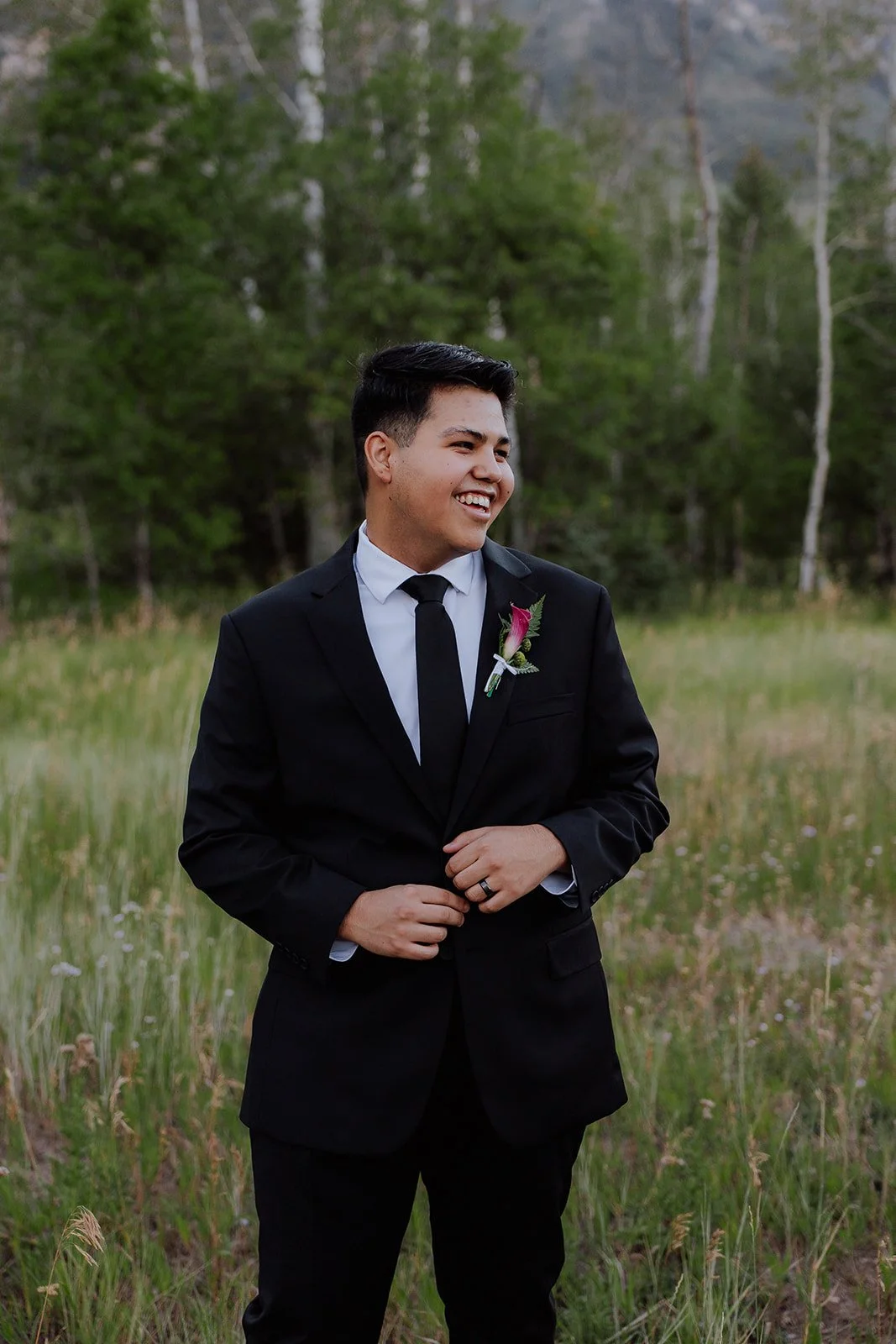 Photograph of a bride and groom for their bridals in Provo, Utah