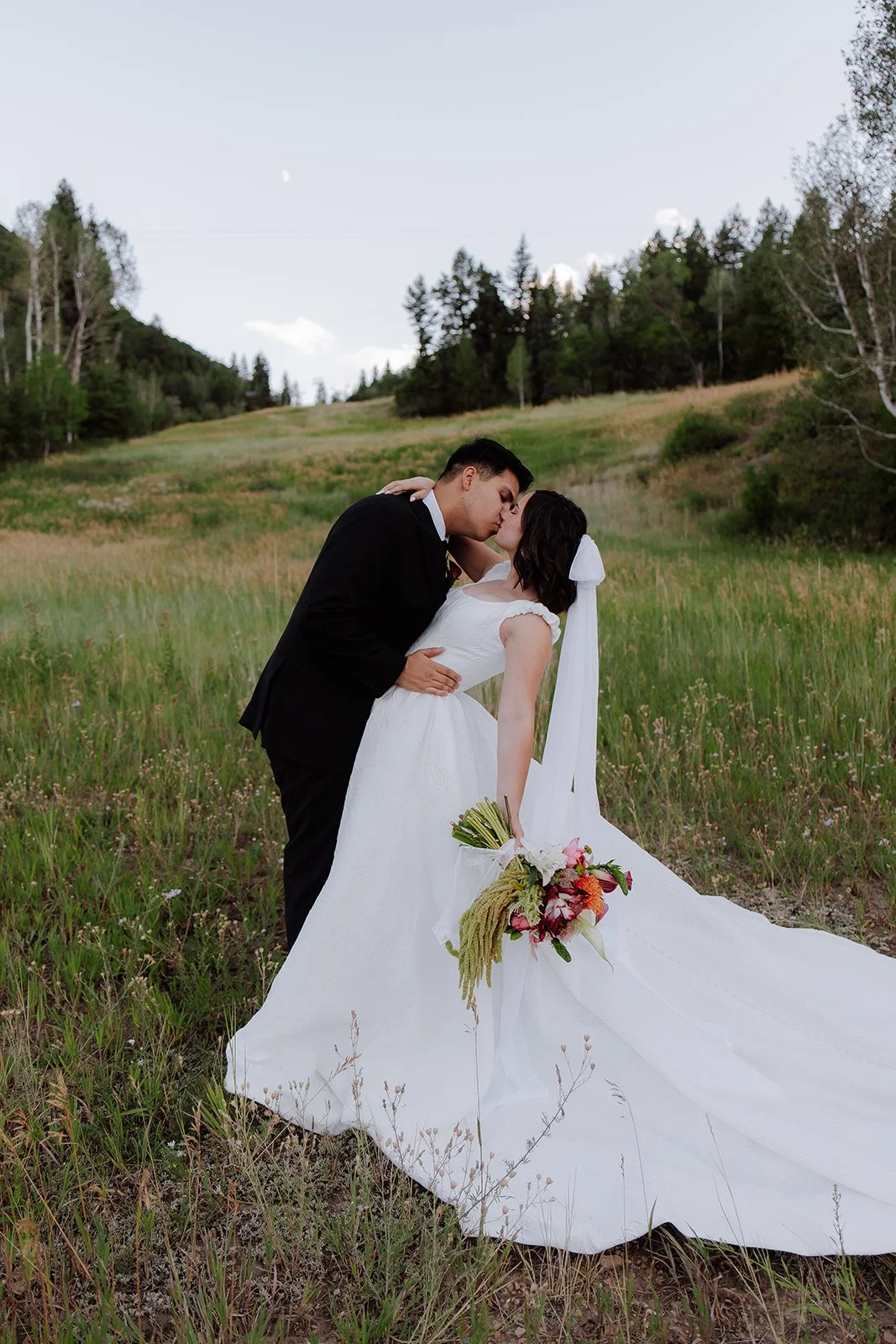 Photograph of a bride and groom for their bridals in Provo, Utah